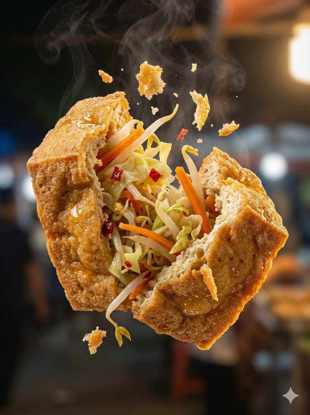 印尼酥脆马塔巴克特卢尔美食摄影 超高清纹理细节