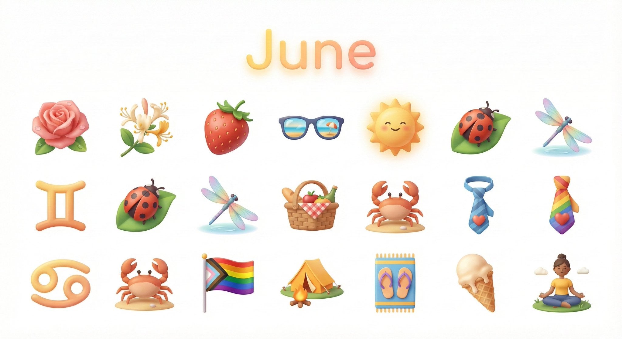 Create a collection of icons representing [Month] through... 变体图第3张 - 绘词工坊