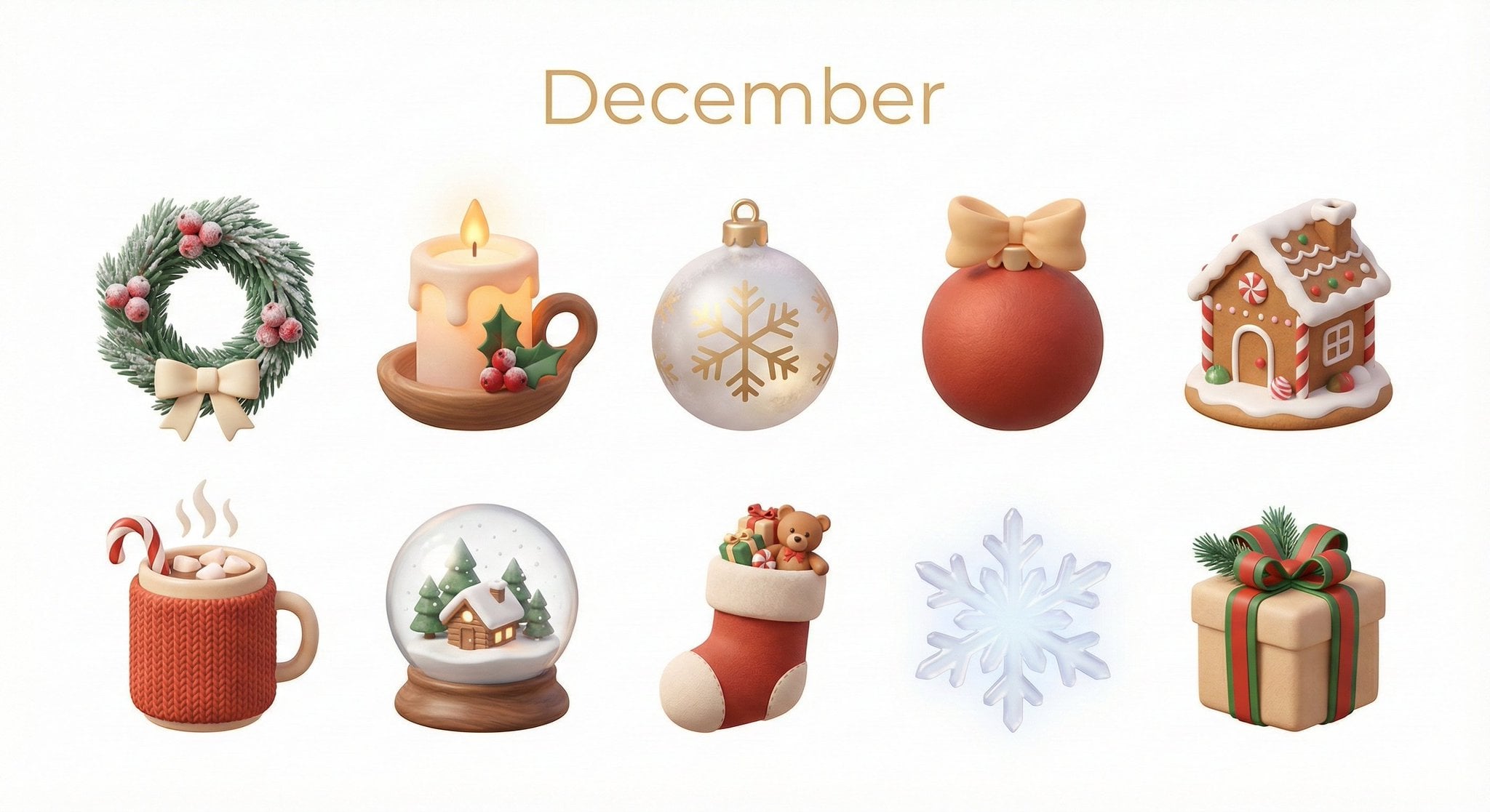 Create a collection of icons representing [Month] through... 变体图第4张 - 绘词工坊