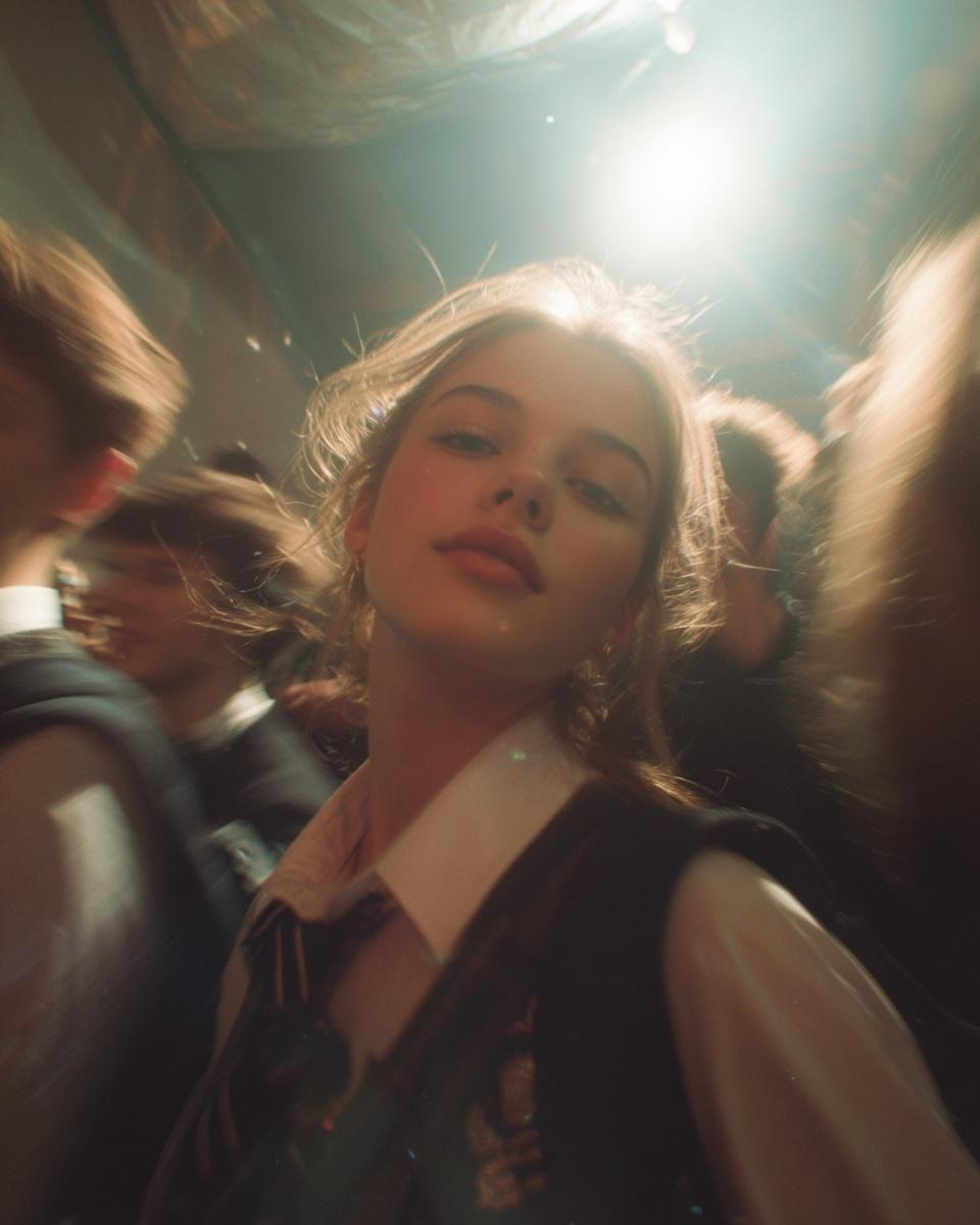 Paparazzi-style extreme close-up photo of a woman with st... 变体图第4张 - 绘词工坊