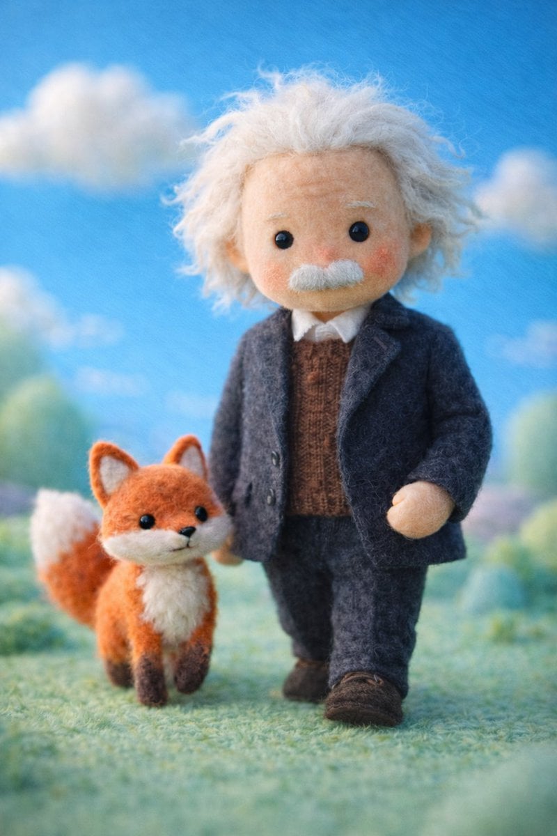 A handcrafted felt miniature illustration of [Celebrity] ... 变体图第3张 - 绘词工坊