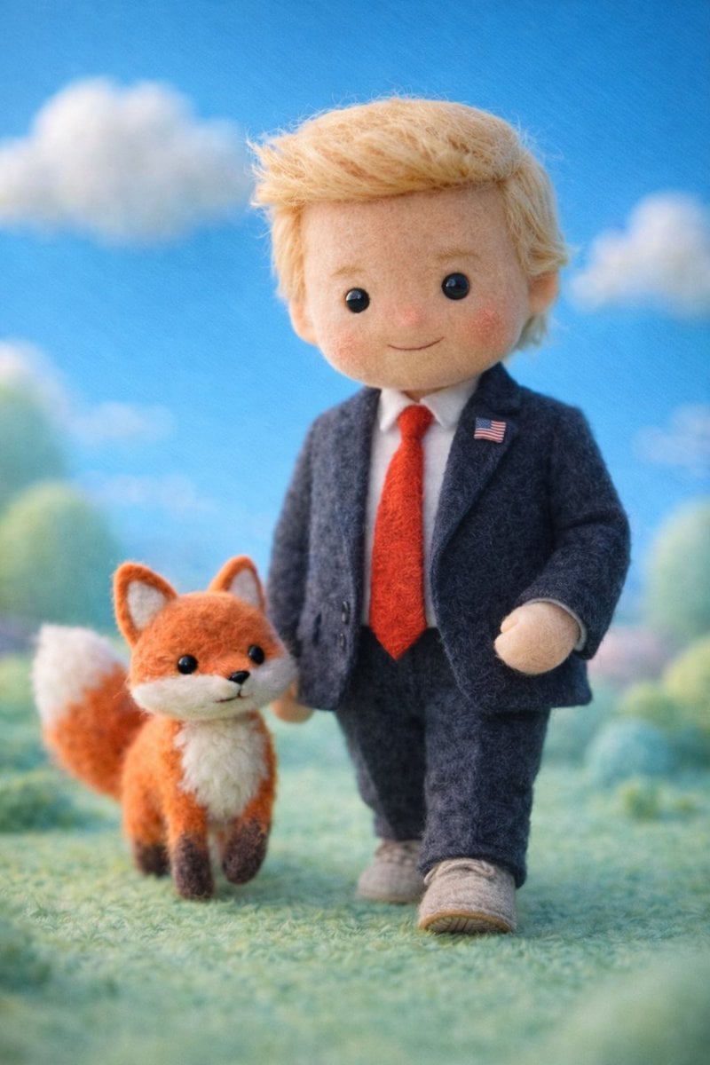A handcrafted felt miniature illustration of [Celebrity] ... 变体图第4张 - 绘词工坊