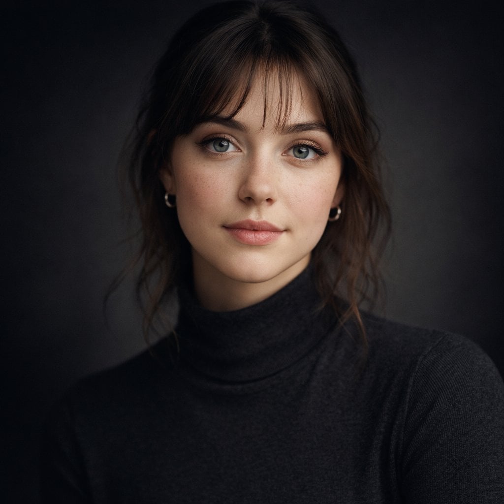 Ultra-realistic studio portrait of a young woman, front-f... 变体图第2张 - 绘词工坊