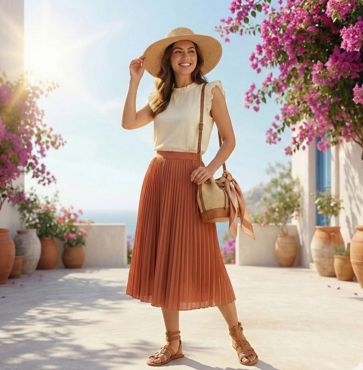 High-fashion summer outfit infographic with color-coordin... 变体图第2张 - 绘词工坊