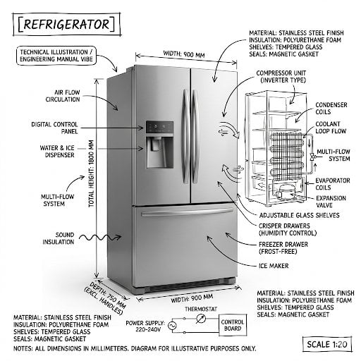 Create an infographic image of [washing machine], combini... 变体图第2张 - 绘词工坊