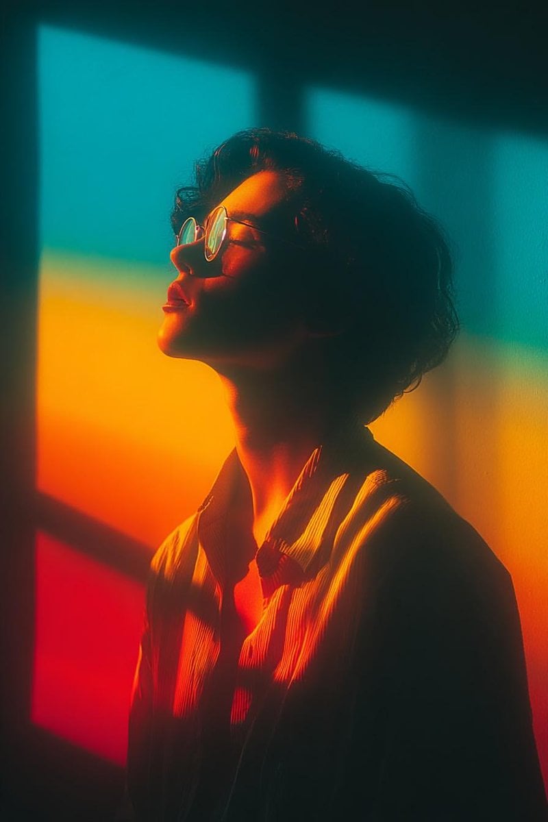 Cinematic portrait of a stylish young person wearing roun... 变体图第2张 - 绘词工坊