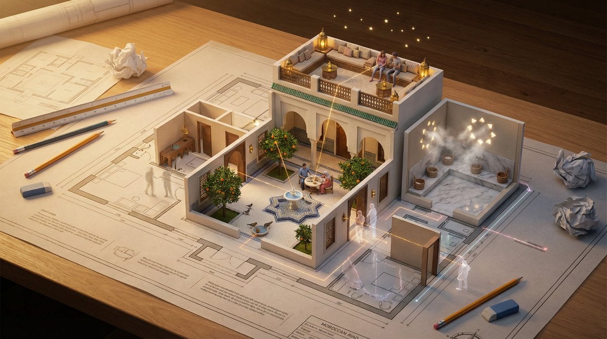 建筑平面图3D效果图：从图纸到微型生活空间的视觉设计
