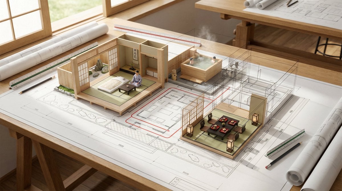 An architectural floor plan of {BUILDING_TYPE} spread acr... 变体图第2张 - 绘词工坊