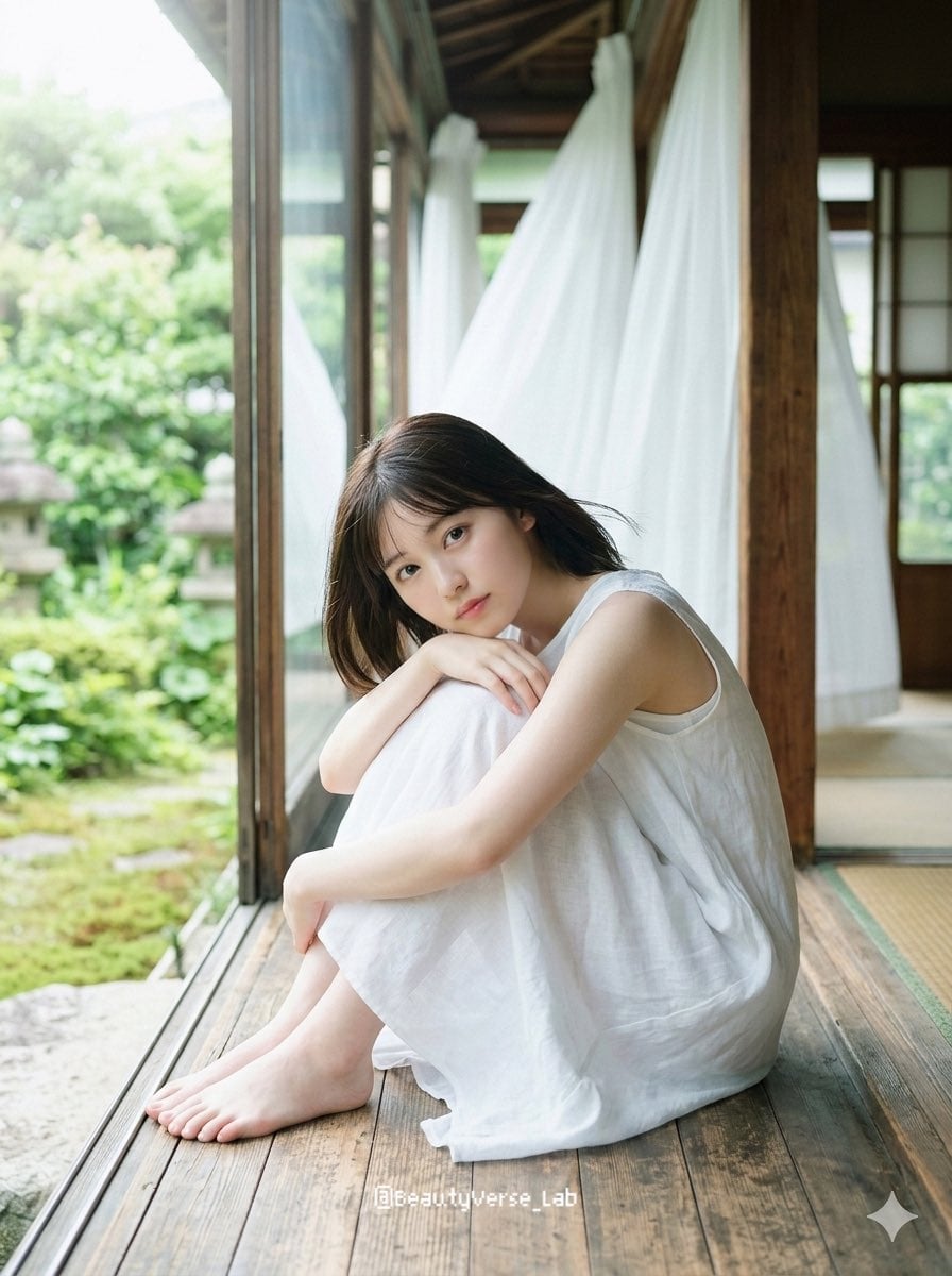 日本女偶像写真集：捕捉夏日晨风中的空灵少女
