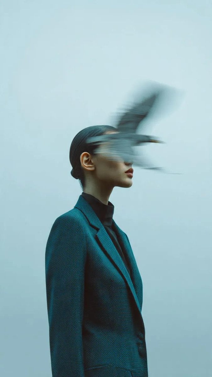 Editorial photography, a woman wearing a structured deep ... 变体图第3张 - 绘词工坊