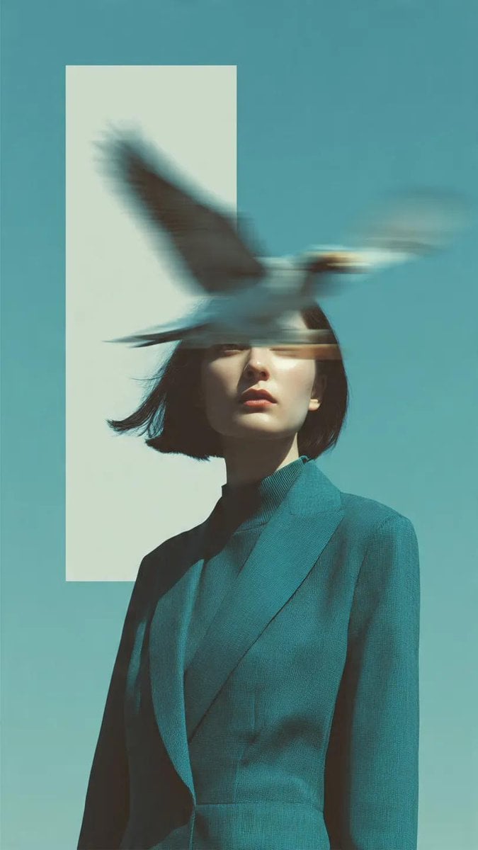 Editorial photography, a woman wearing a structured deep ... 变体图第4张 - 绘词工坊