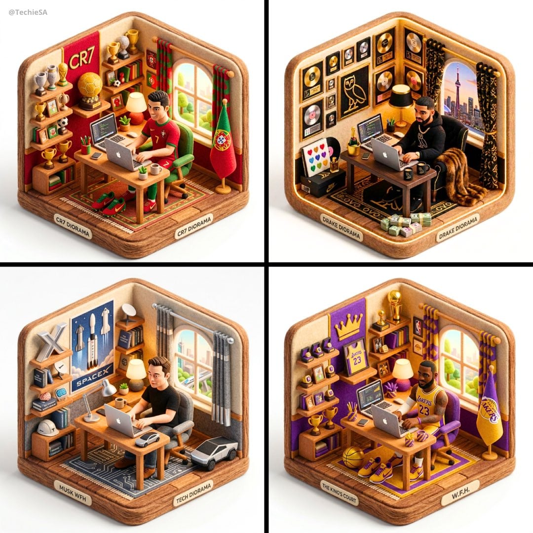 人物在家工作3D等距模型插图：毛毡风格与个性装饰