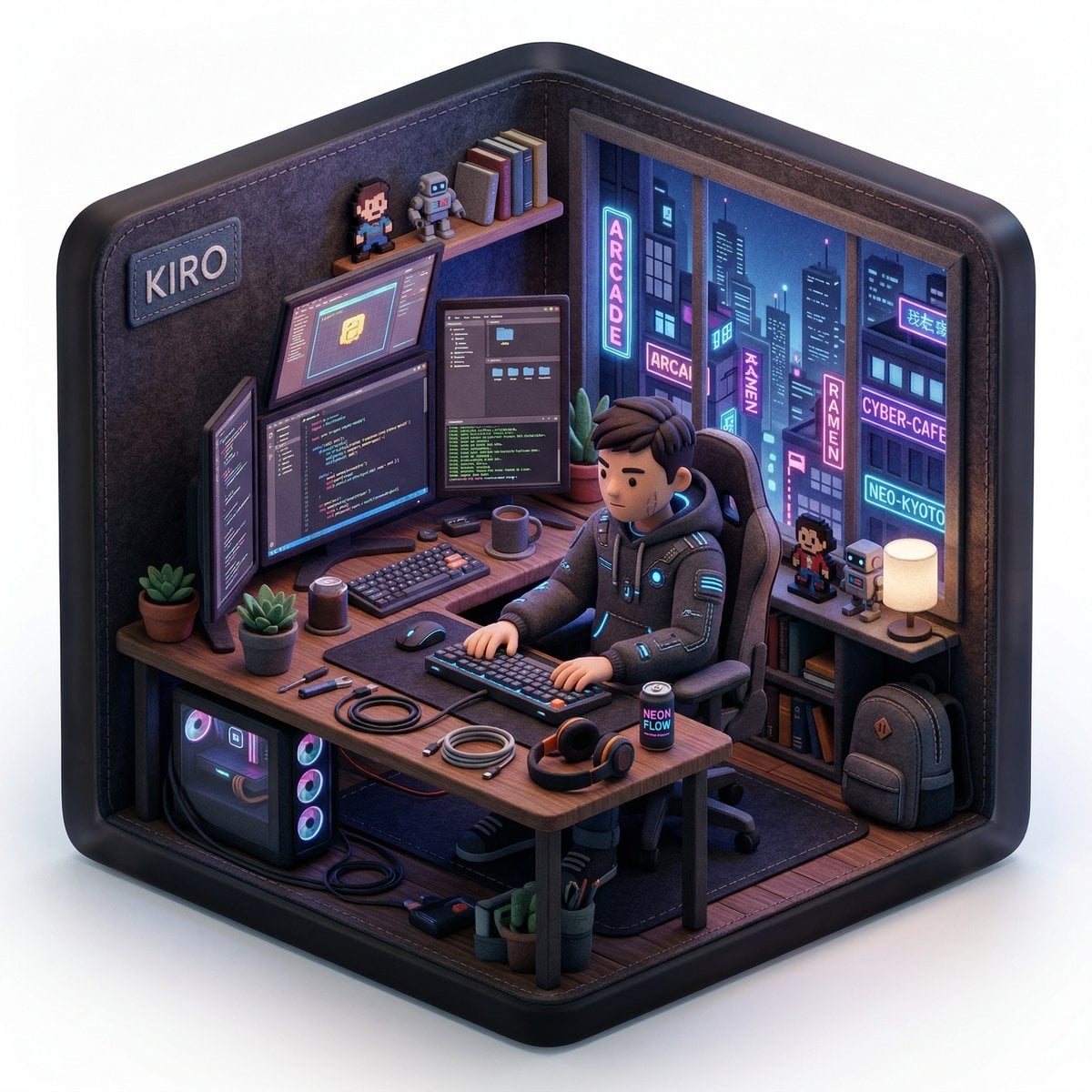 Create a 3D isometric diorama illustration of an original... 变体图第2张 - 绘词工坊