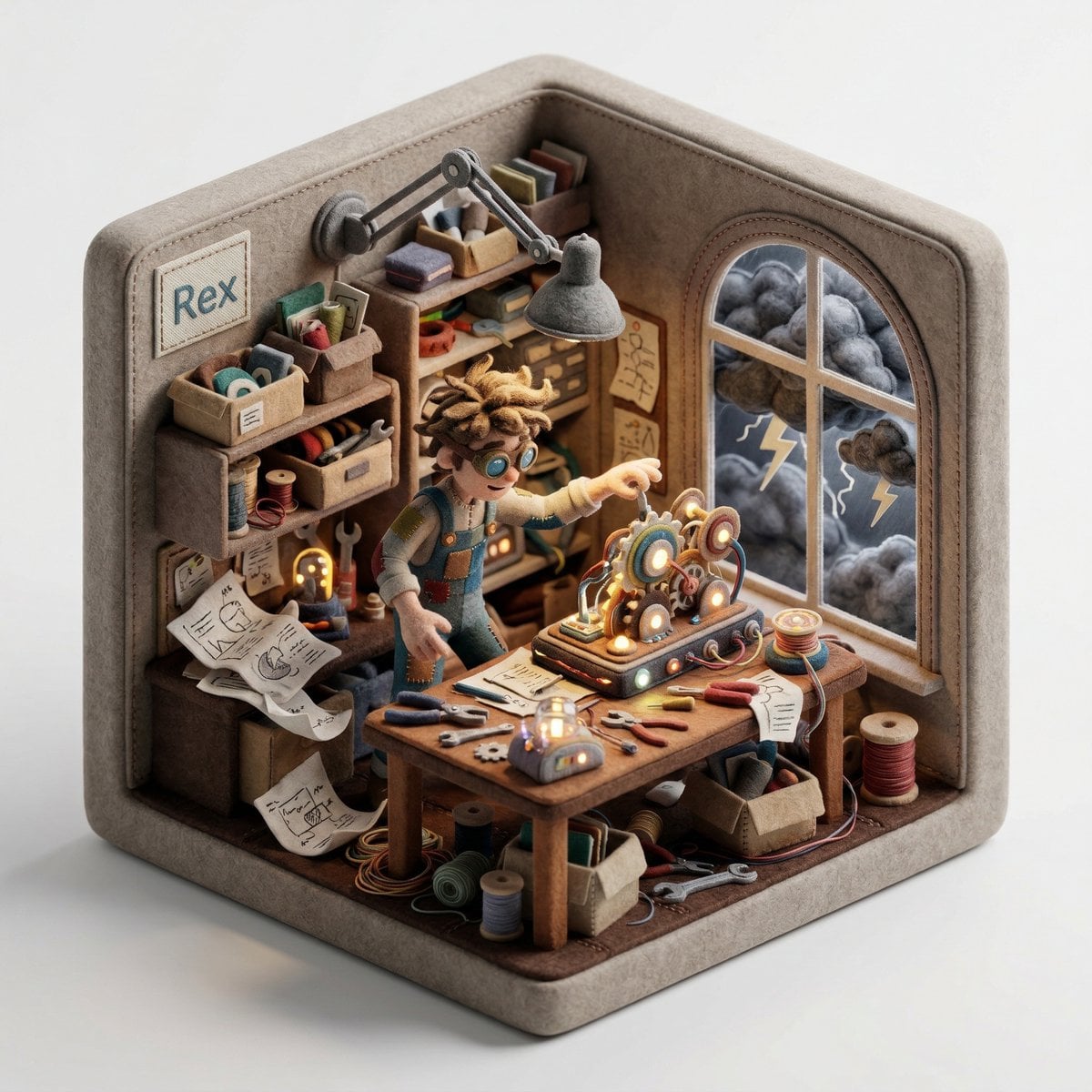 Create a 3D isometric diorama illustration of an original... 变体图第3张 - 绘词工坊
