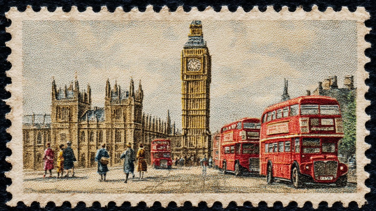 a vintage postage stamp depicting [iconic monument of a c... 变体图第2张 - 绘词工坊