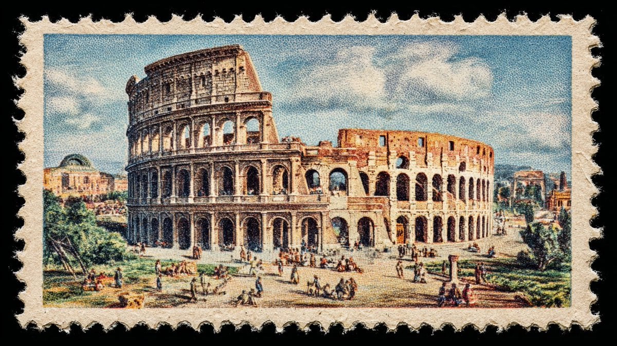 a vintage postage stamp depicting [iconic monument of a c... 变体图第3张 - 绘词工坊