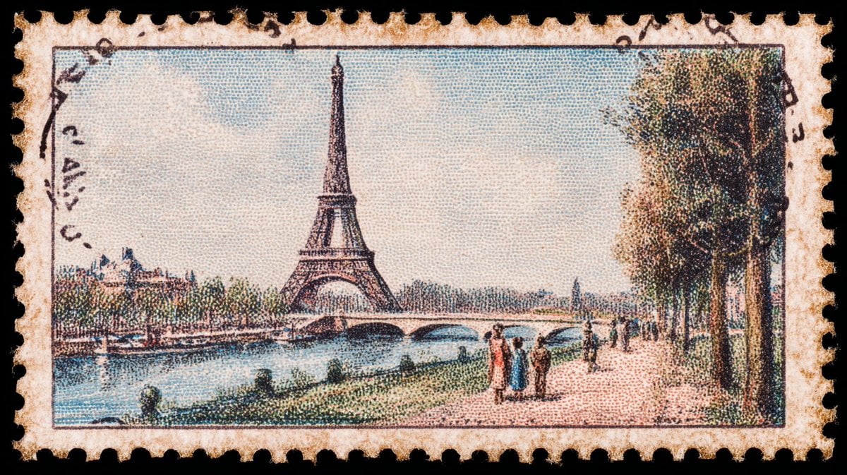 a vintage postage stamp depicting [iconic monument of a c... 变体图第4张 - 绘词工坊