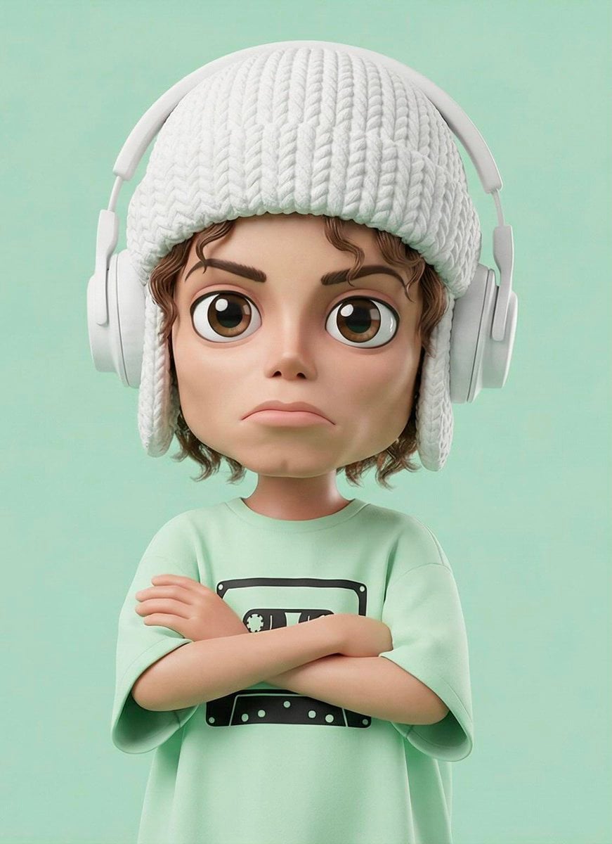 A stylized 3D cartoon character of a [PERSON] with big ex... 变体图第3张 - 绘词工坊
