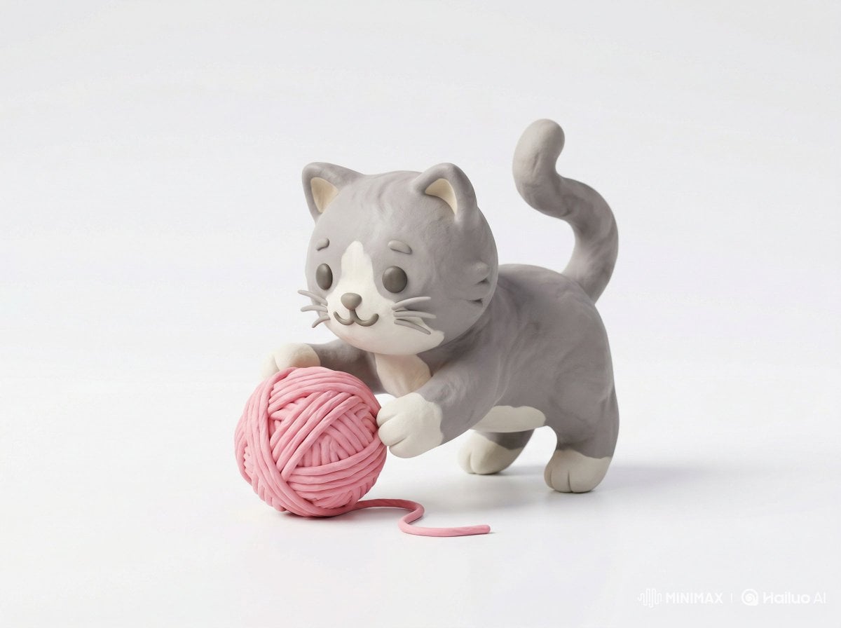 Cute 3D render of a [subject], matte surface, kneaded cla... 变体图第2张 - 绘词工坊