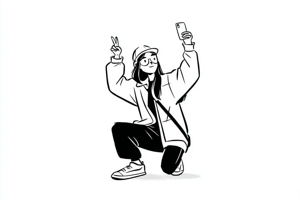 Notion风格黑白极简插图描述提示词，手绘线条艺术设计