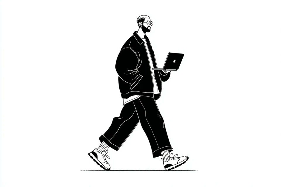 A simple black-and-white illustration of a [subject] in [... 变体图第3张 - 绘词工坊