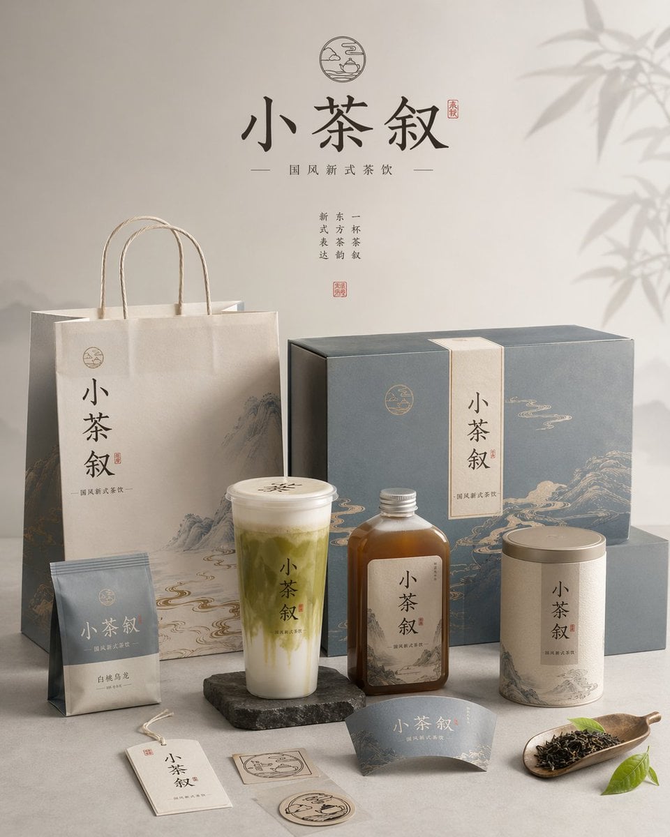 请为品牌[品牌名称]、类目为[品牌类目]创作一张高审美、高完成度的「品牌包装系统展示图」。这不是普通电商白底图，也... 变体图第4张 - 绘词工坊