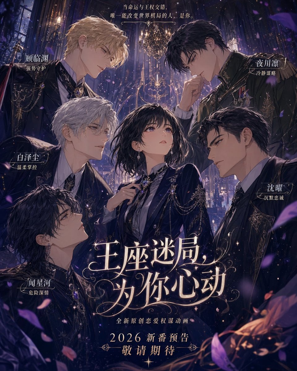 乙女恋爱游戏主视觉海报｜权力修罗场中的唯一女主