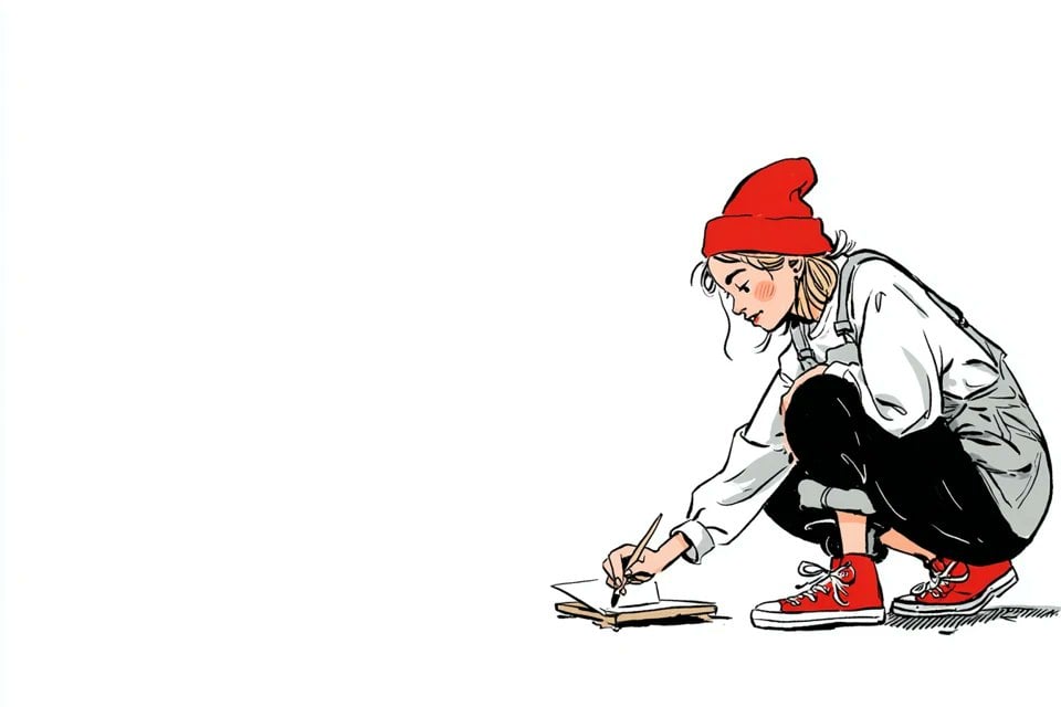 A simple illustration of a [subject] in [outfit], [doing ... 变体图第3张 - 绘词工坊