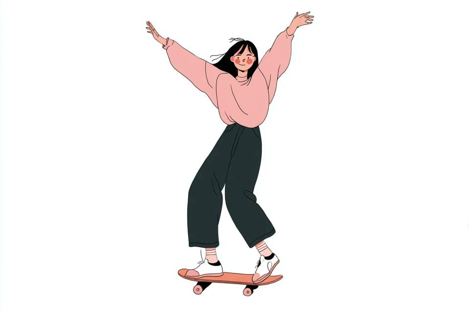 A simple illustration of a [subject] in [outfit], [doing ... 变体图第4张 - 绘词工坊
