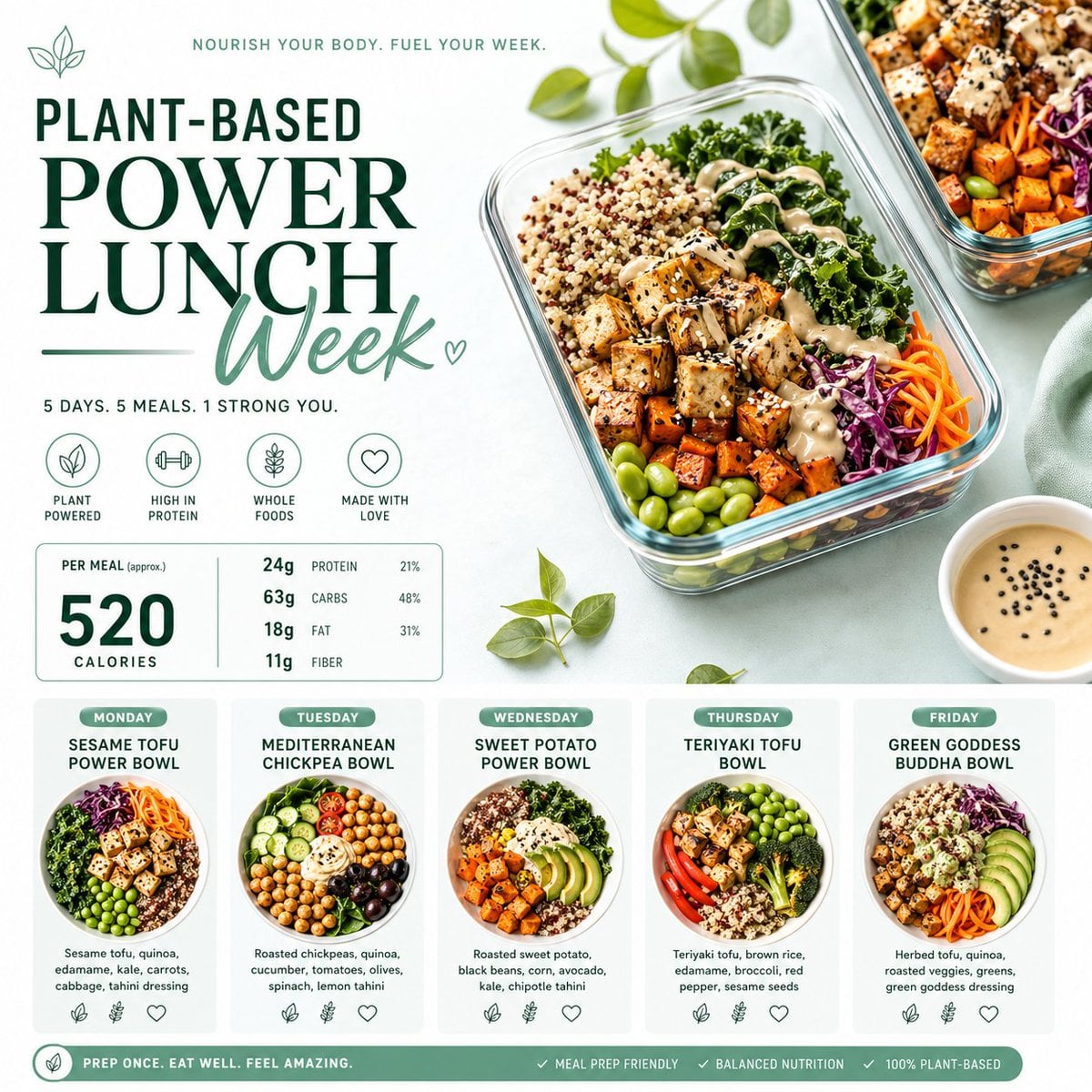 Clean & appetizing meal prep layouts 变体图第2张 - 绘词工坊