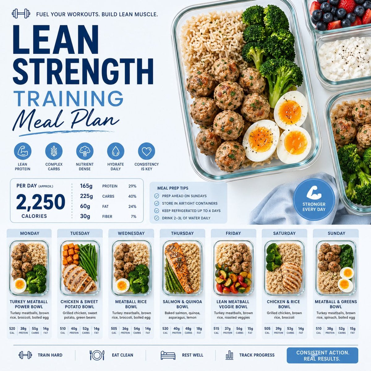 Clean & appetizing meal prep layouts 变体图第3张 - 绘词工坊