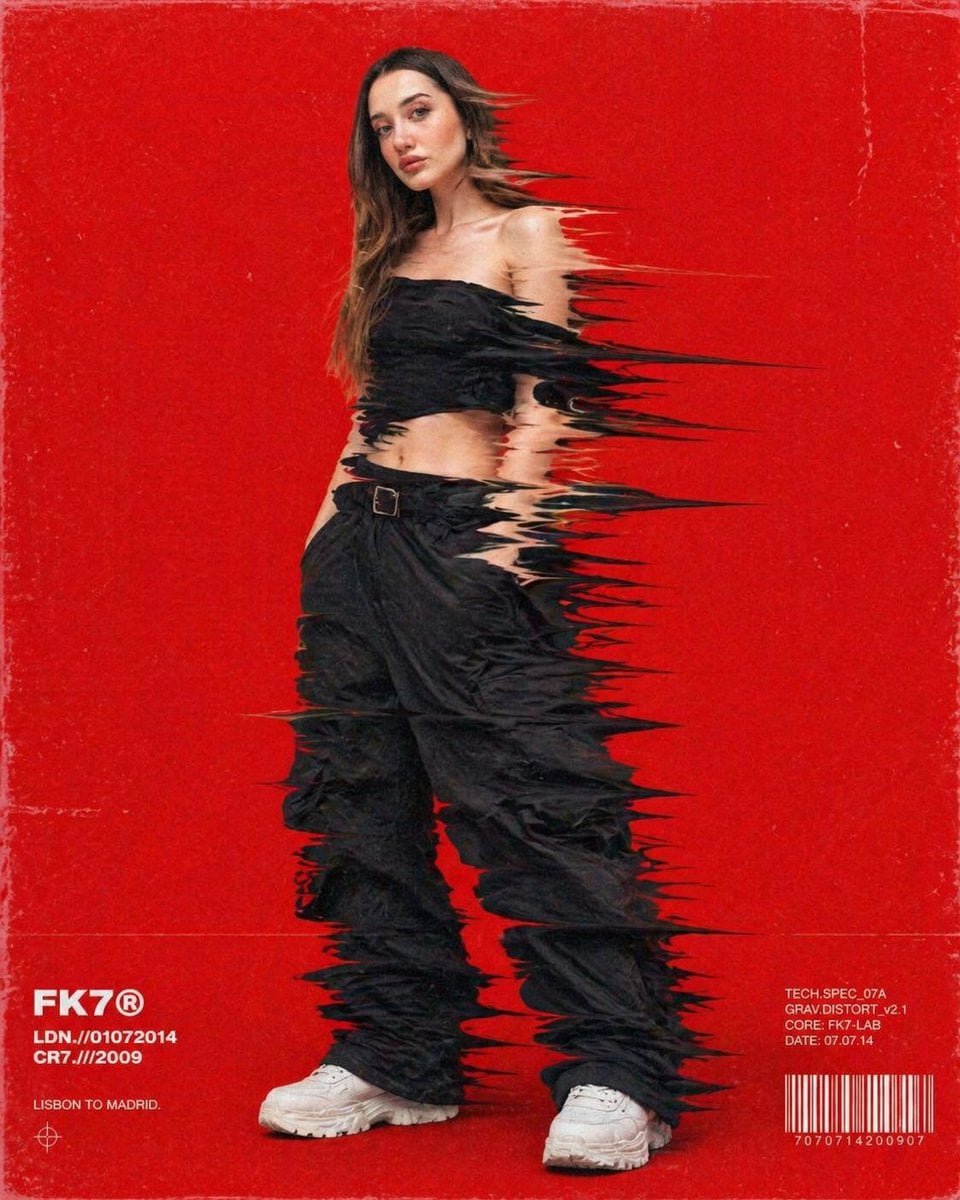 Hip-hop fashion model standing full-frame, clothing disto... 变体图第2张 - 绘词工坊