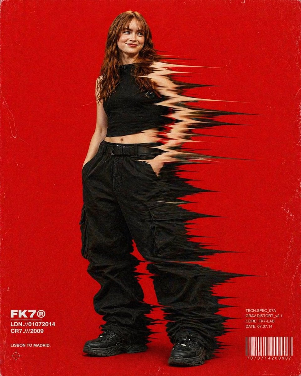 Hip-hop fashion model standing full-frame, clothing disto... 变体图第3张 - 绘词工坊