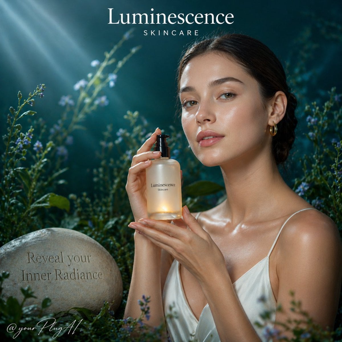 A high-end luxury skincare campaign portrait featuring [M... 变体图第2张 - 绘词工坊