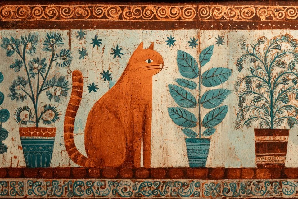 A naive folk art painting of [subject], surrounded by sym... 变体图第3张 - 绘词工坊