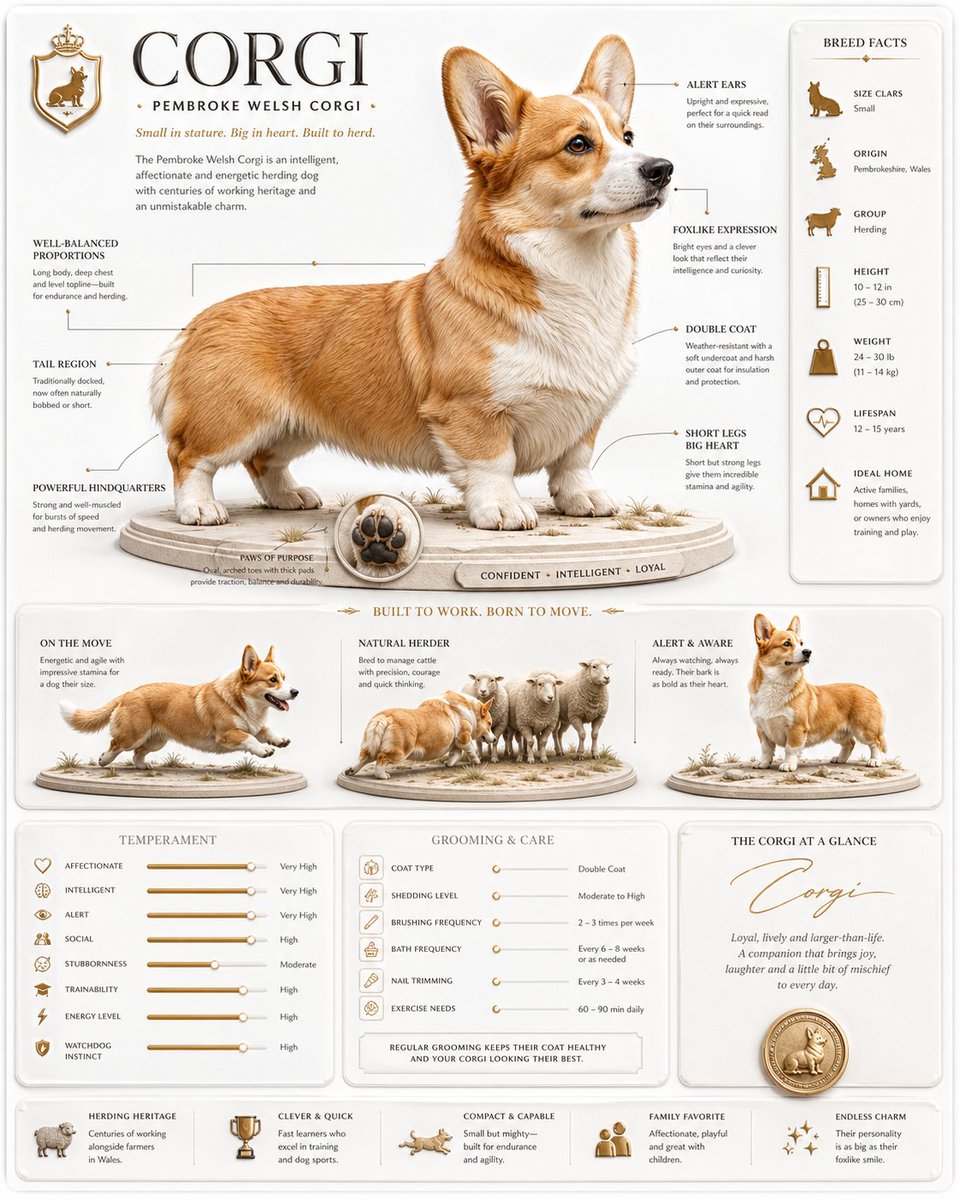 3D犬种解剖与美容信息图渲染，白色奢华背景