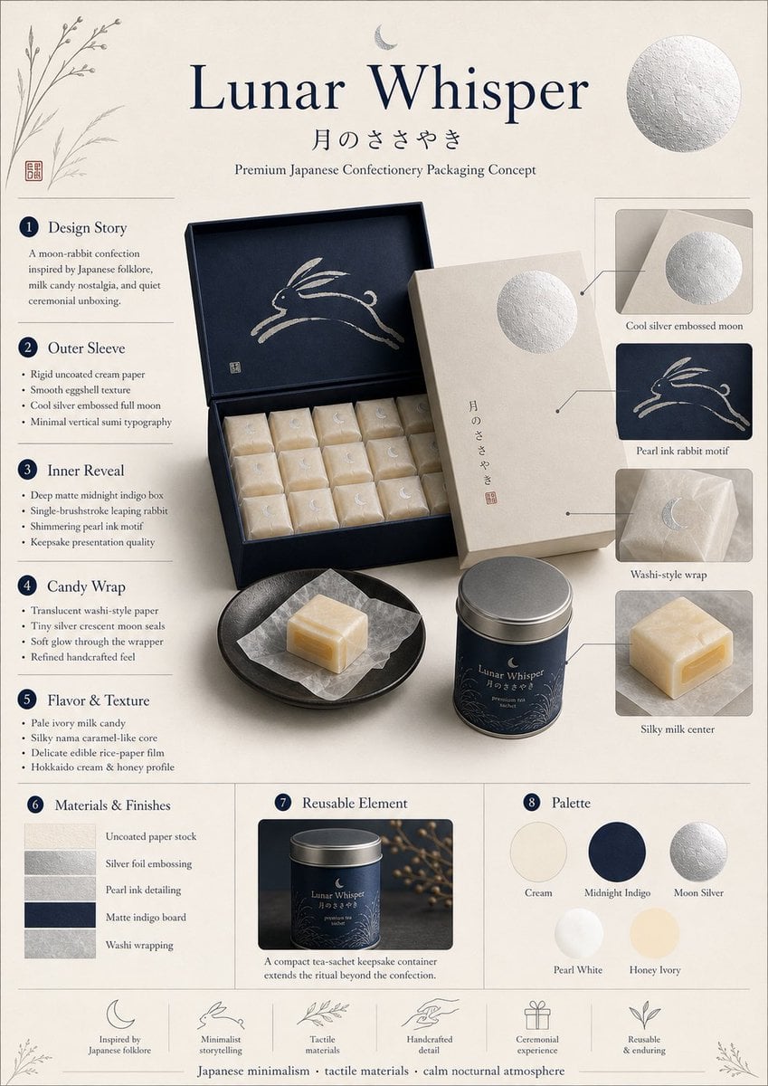 Premium Japanese confectionery packaging concept, “Lunar ... 变体图第2张 - 绘词工坊