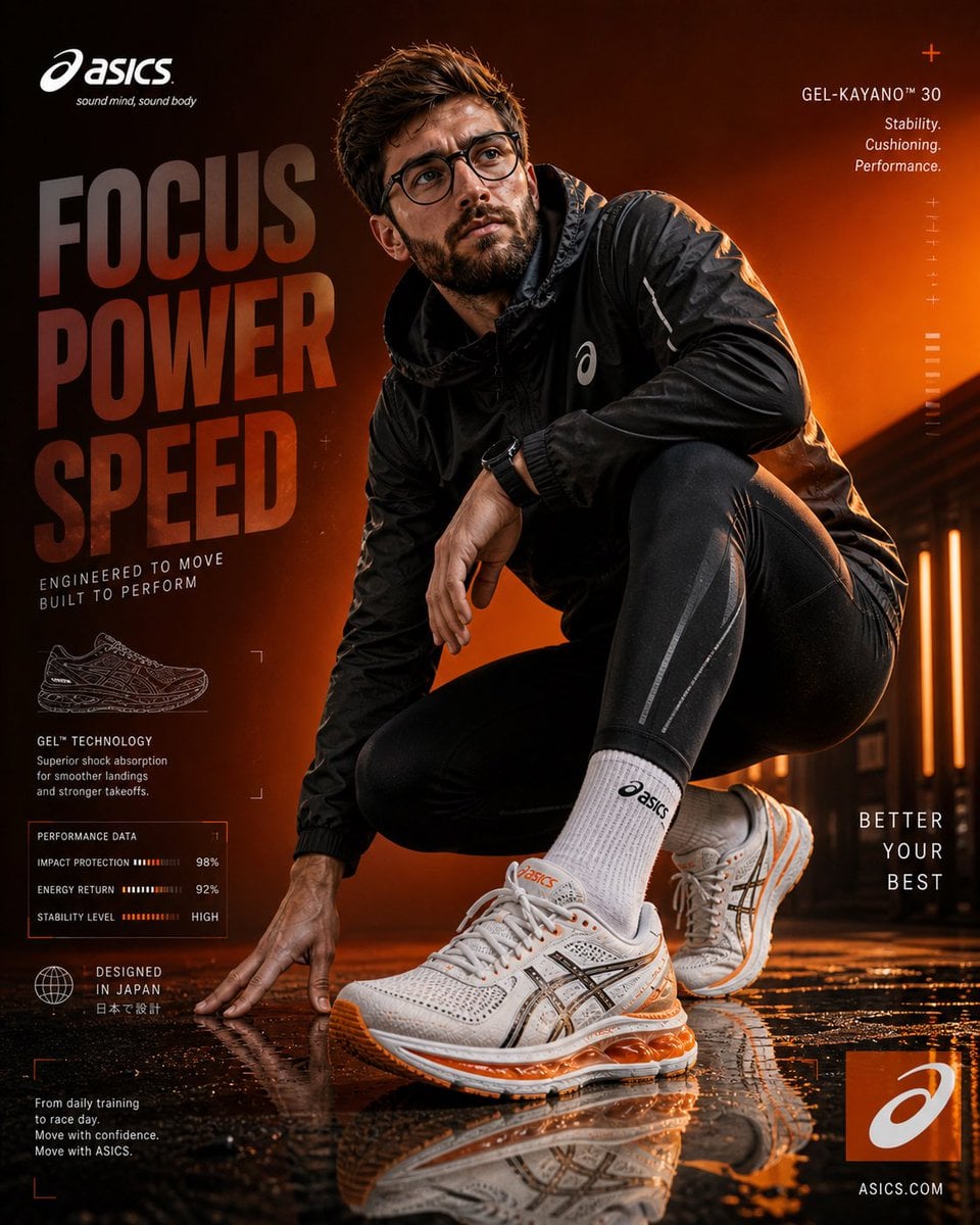 ASICS跑鞋广告：跑得更快，电影级8K超高清运动服展示