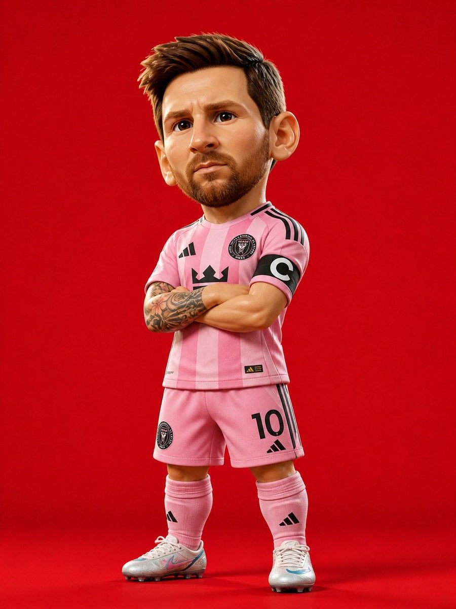 3D rendered caricature figurine of Cristiano Ronaldo, big... 变体图第2张 - 绘词工坊