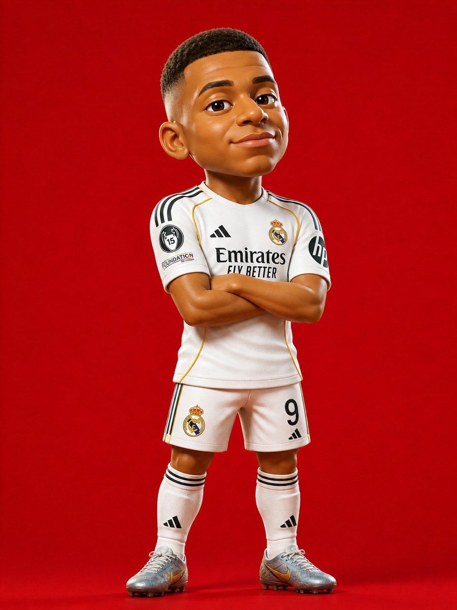 3D rendered caricature figurine of Cristiano Ronaldo, big... 变体图第3张 - 绘词工坊