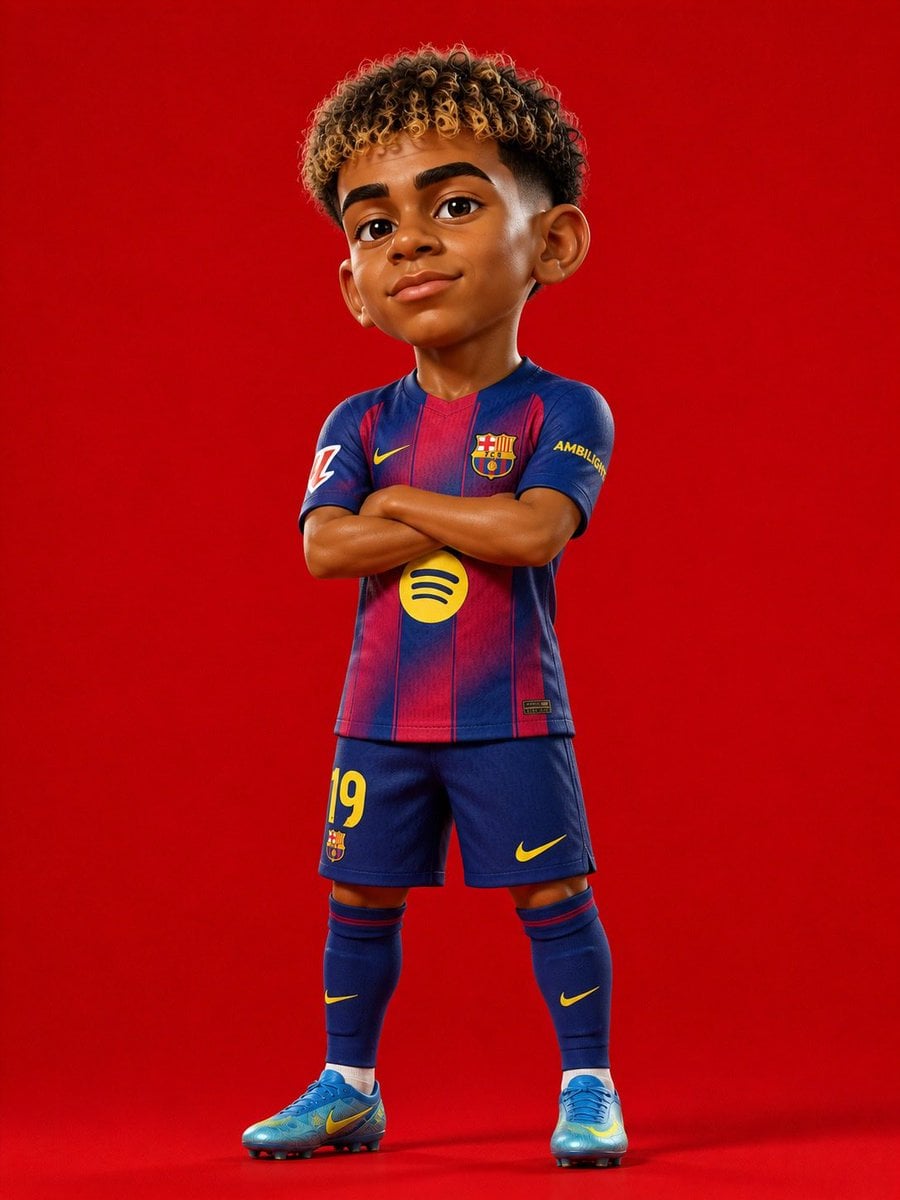 3D rendered caricature figurine of Cristiano Ronaldo, big... 变体图第4张 - 绘词工坊