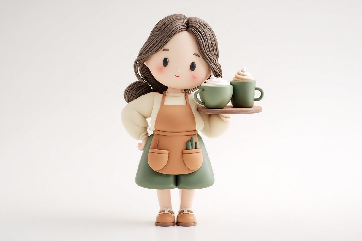 Cute 3D render of a [subject], matte surface, kneaded cla... 变体图第3张 - 绘词工坊