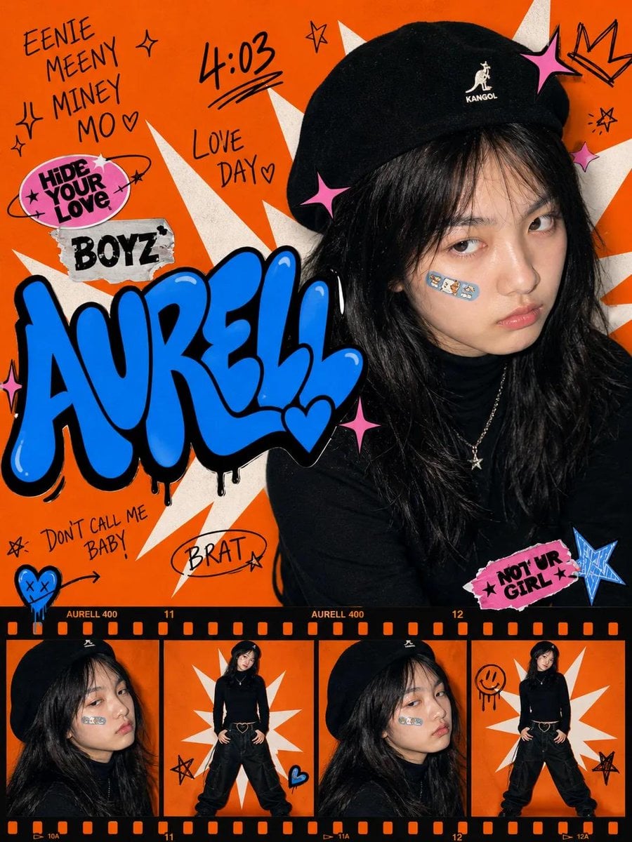 Create a bold Y2K pop-street editorial collage featuring ... 变体图第3张 - 绘词工坊