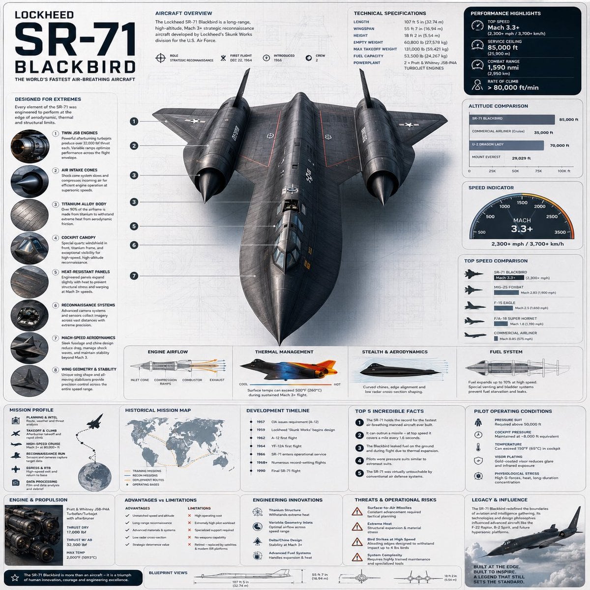 SR-71黑鸟航空信息图：高端参考式知识手册与百科全书设计