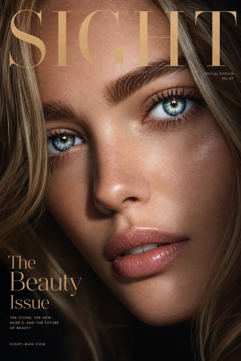 Luxury extreme close-up portrait, magazine cover style, t... 变体图第3张 - 绘词工坊