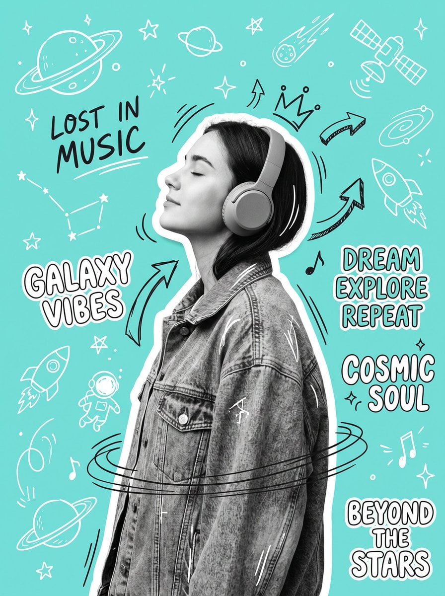 Create an original Y2K-inspired scrapbook collage poster ... 变体图第2张 - 绘词工坊