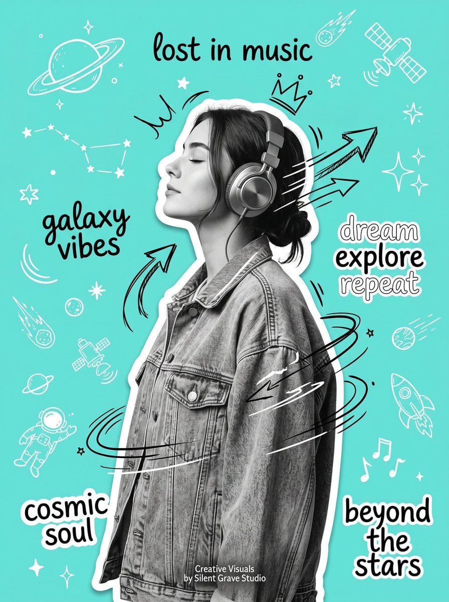 Create an original Y2K-inspired scrapbook collage poster ... 变体图第3张 - 绘词工坊