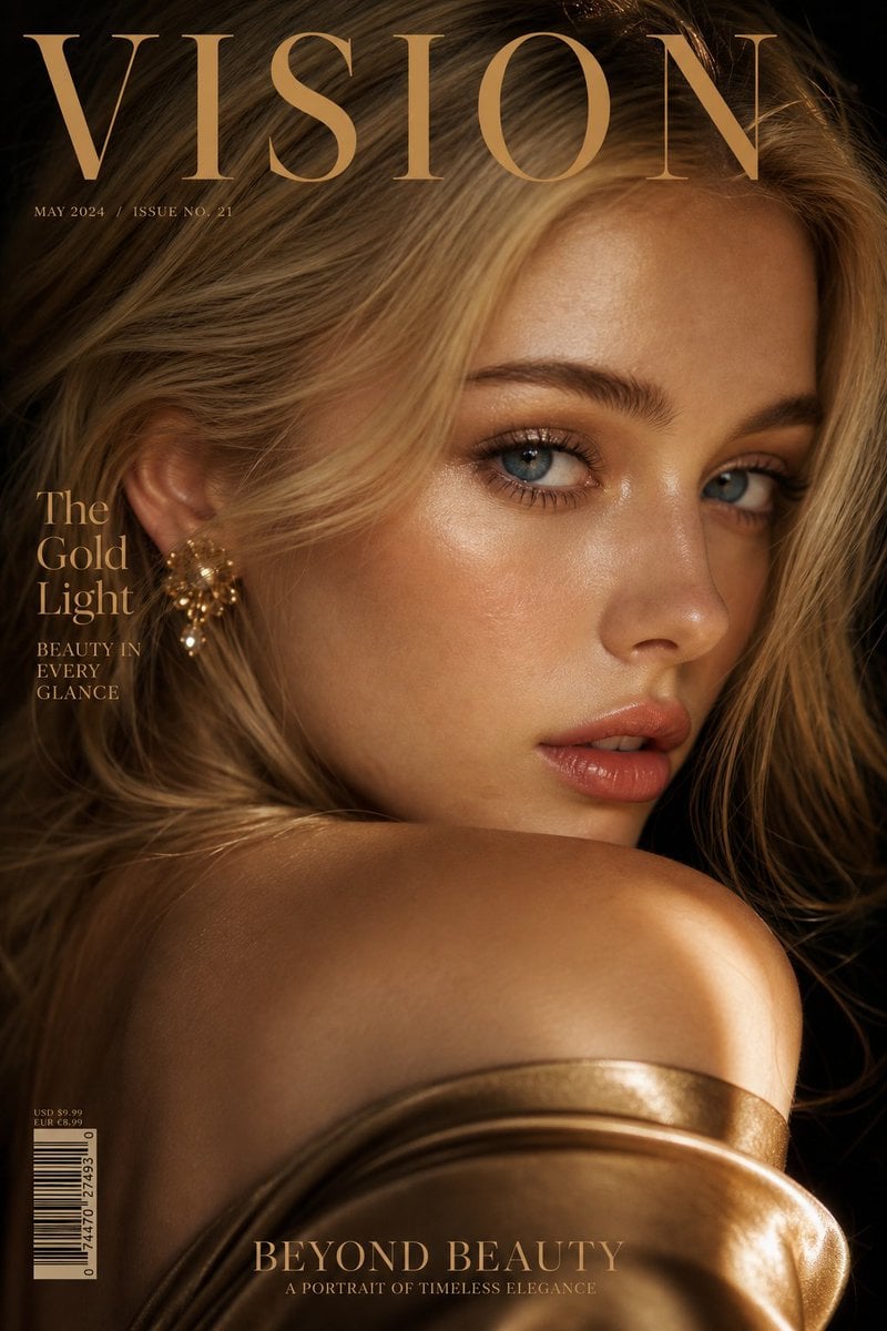 Luxury extreme close-up portrait, magazine cover style, t... 变体图第2张 - 绘词工坊