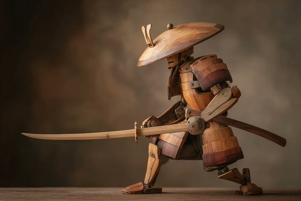 A wooden automaton version of a [subject], jointed with b... 变体图第2张 - 绘词工坊