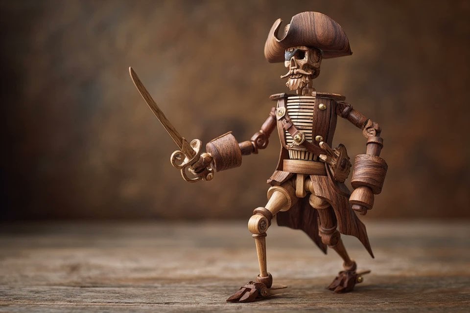 A wooden automaton version of a [subject], jointed with b... 变体图第4张 - 绘词工坊
